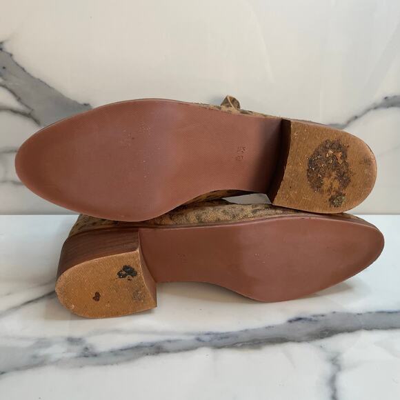 Coconuts by Matisse Women's Leopard Leather Pronto Booties Sz 8 Festival Boho - Picture 9 of 9